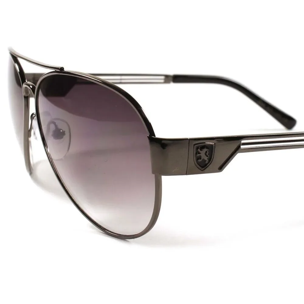 Air Force Style Modern Sporty Trendy Gunmetal & Black Mens Womens Sunglasses